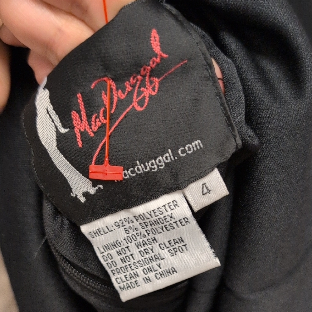 Mac Duggal Black Mesh Midi Dress - Picture 5 of 9